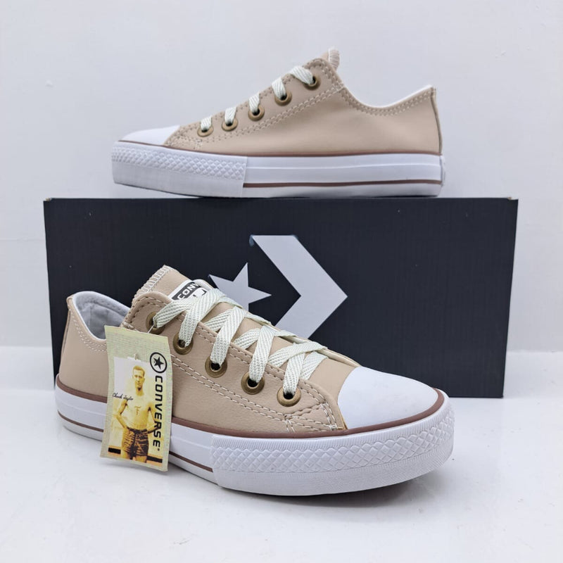 All Star Linha Premium Couro Palmilha em Gel x Bege